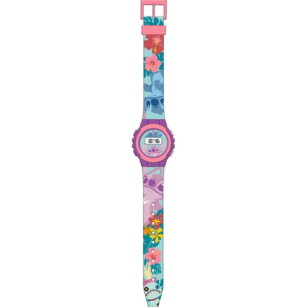 Reloj digital rosa y morado de Stitch Disney con correa estampada - 2
