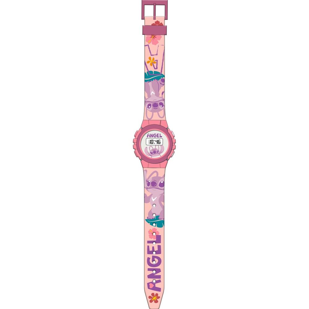 Reloj digital Disney Stitch y Angel rosa y morado - 2