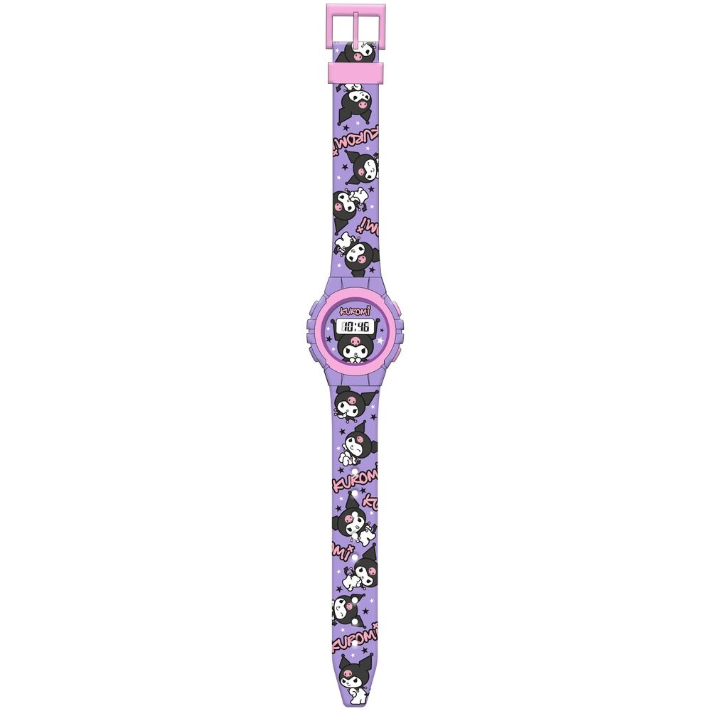 Reloj digital morado de Kuromi Hello Kitty con correa estampada - 2