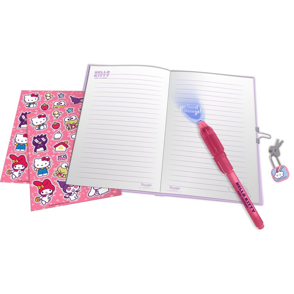 Diario secreto Hello Kitty and Friends con bolígrafo mágico y pegatinas - 2