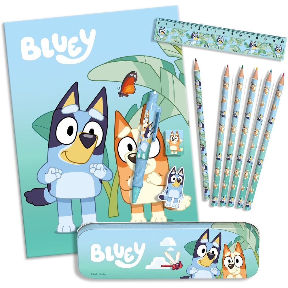 Set de papelería Bluey con estuche, lápices y accesorios - 2