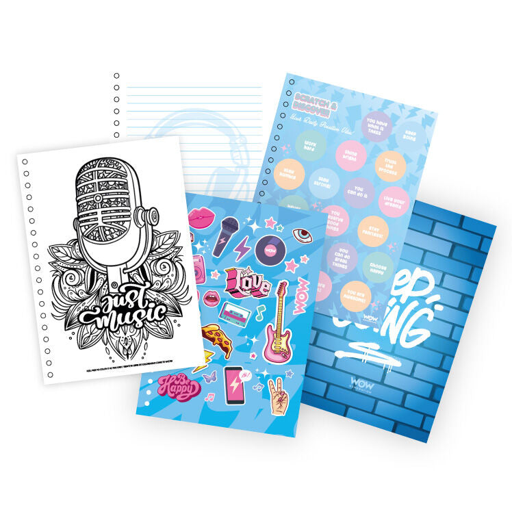 Cuaderno A5 Emma Wow Generation azul con micrófono y encuadernación de espiral - 2