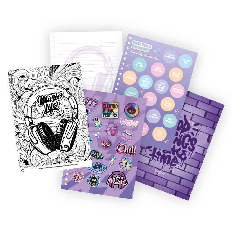 Cuaderno A5 DJ Alana Wow Generation lavanda con auriculares - 2