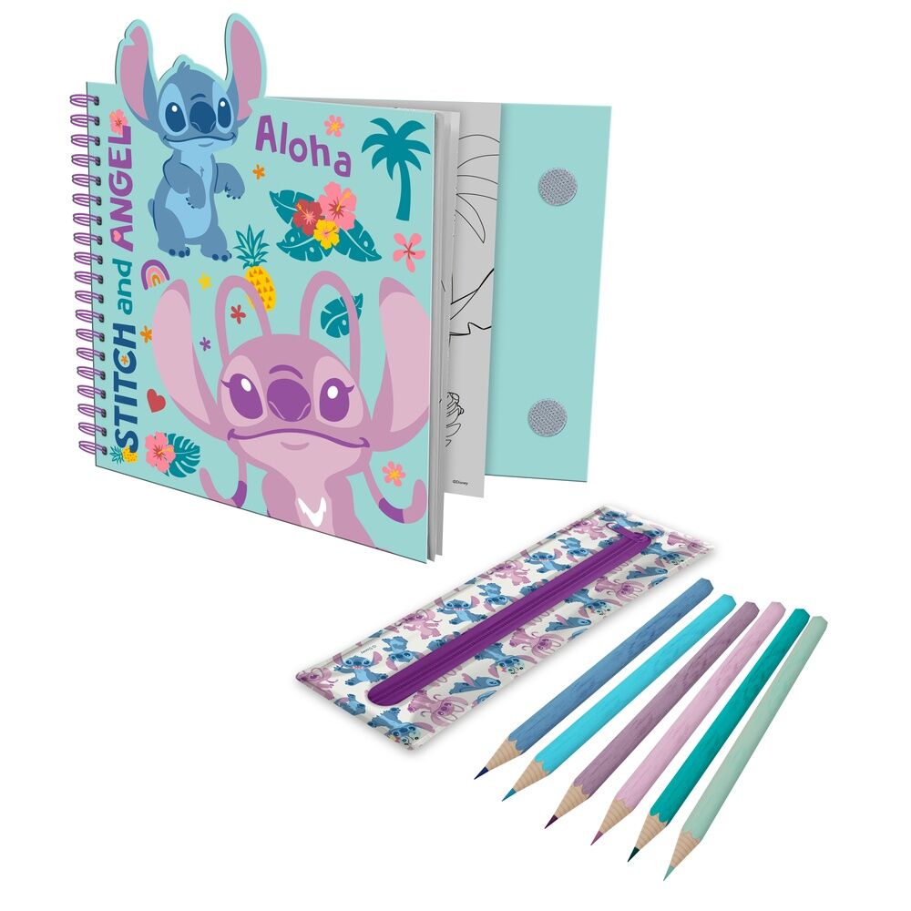 Cuaderno de actividades Stitch Disney turquesa con estuche removible - 2