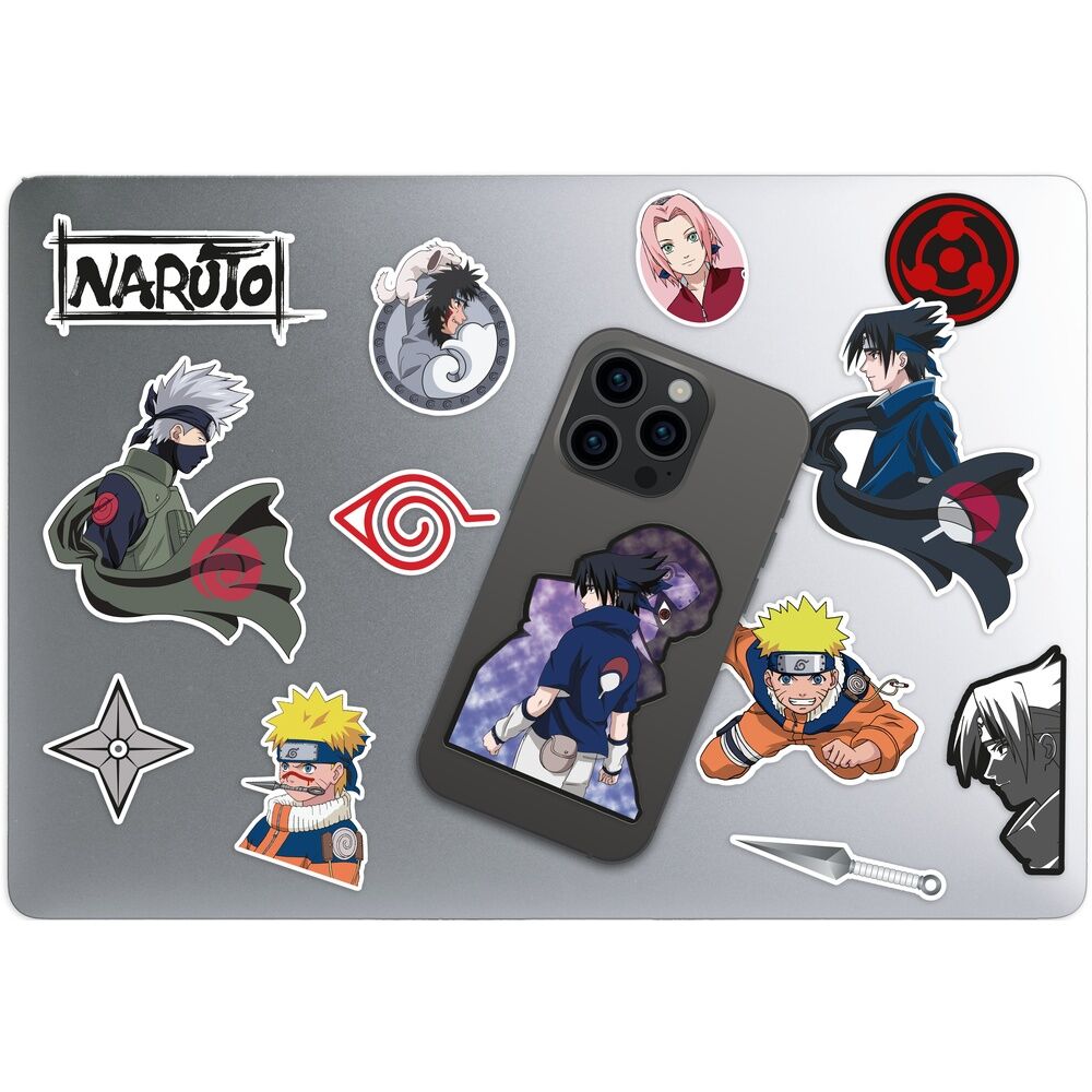 Set de pegatinas removibles de Naruto Shippuden con personajes y símbolos - 3