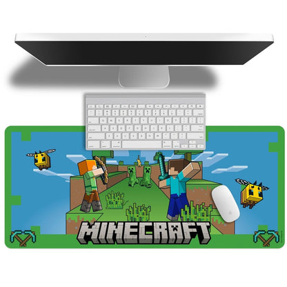 Alfombrilla gaming Minecraft con Steve, Alex y Creepers - 3