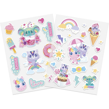 Set de pegatinas Puffy Sweet Dreams con unicornios y gatitos - 3