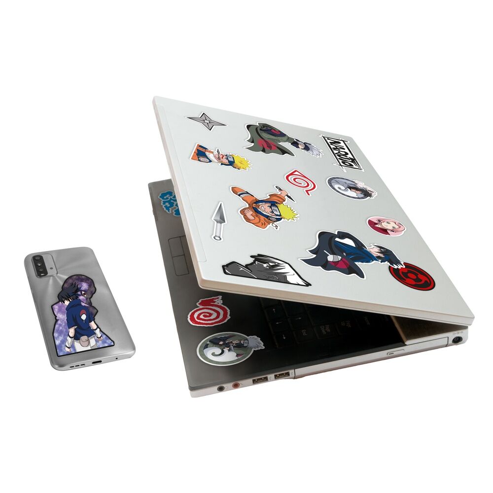 Set de pegatinas removibles de Naruto Shippuden con personajes y símbolos - 4