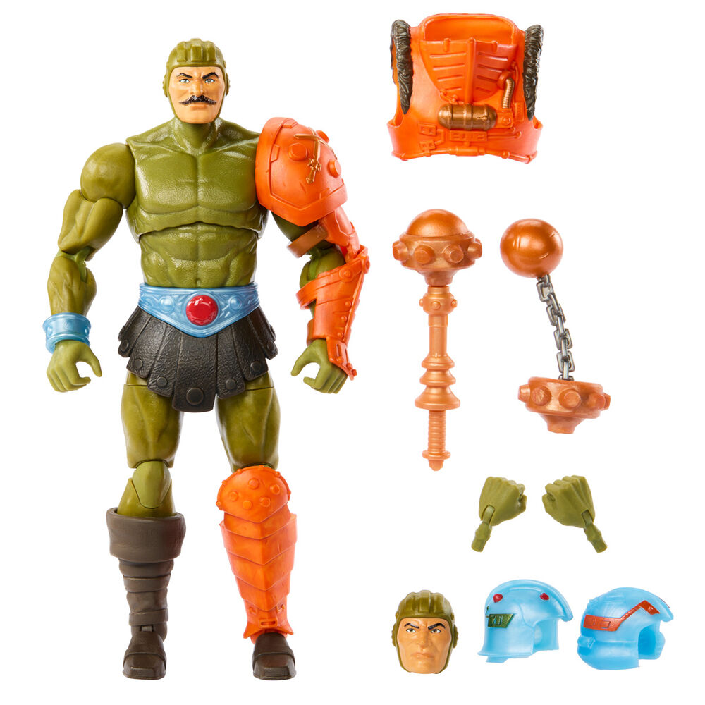 Figura articulada Man-At-Arms New Eternia con armadura y accesorios