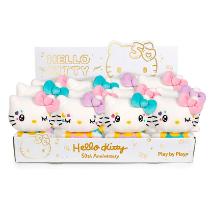 Peluche Hello Kitty 50th Anniversary de 16 cm con lazo de color