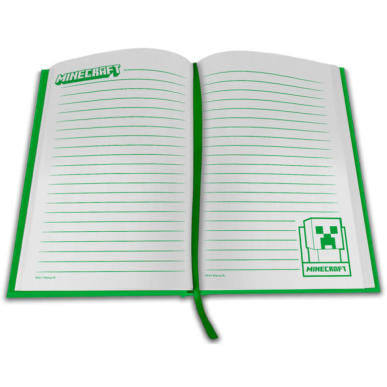 Cuaderno Minecraft con reloj LED y personajes pixelados - 2