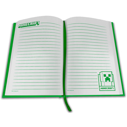 Cuaderno Minecraft con reloj LED y personajes pixelados - 2
