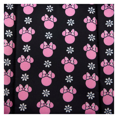 Mochila rosa y negra de Minnie con flores y lazo de lunares - 6