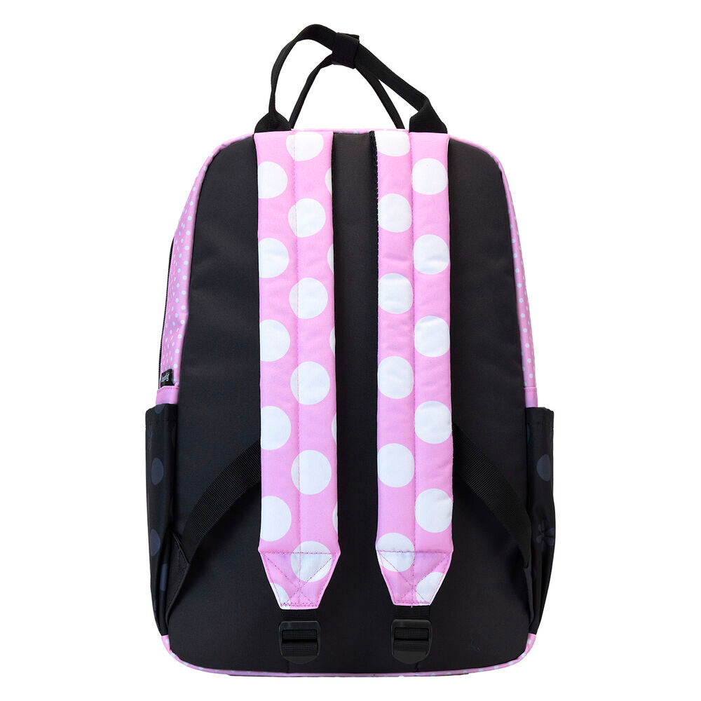 Mochila rosa y negra de Minnie con flores y lazo de lunares - 3