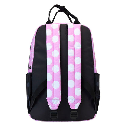 Mochila rosa y negra de Minnie con flores y lazo de lunares - 3