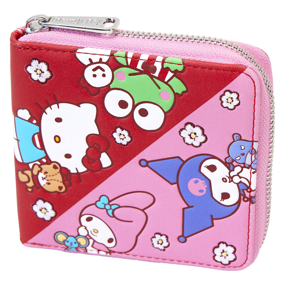 Cartera Loungefly Hello Kitty and Friends rosa y roja con personajes - 4