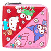 Cartera Loungefly Hello Kitty and Friends rosa y roja con personajes