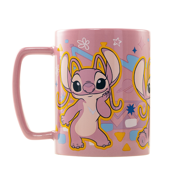 Taza rosa de Angel Disney con funda de peluche - 4