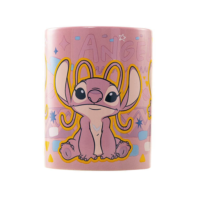 Taza rosa de Angel Disney con funda de peluche - 5