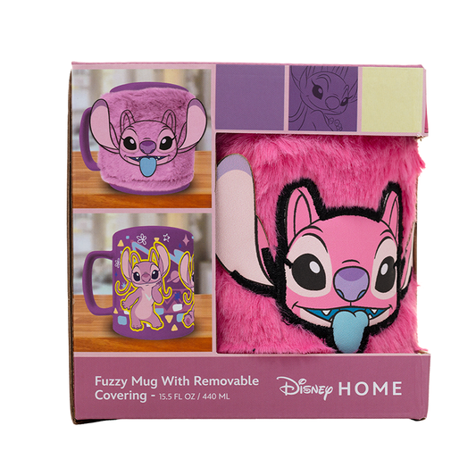 Taza rosa de Angel Disney con funda de peluche - 3