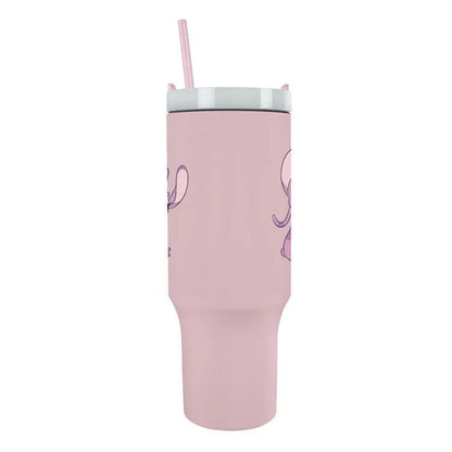 Vaso termo rosa de Angel Disney Stitch con tapa, pajita y asa - 2