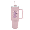 Vaso termo rosa de Angel Disney Stitch con tapa, pajita y asa