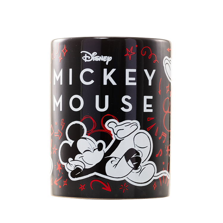 Taza gris de peluche con rostro de Mickey Disney y asa negra - 4
