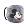 Taza gris de peluche con rostro de Mickey Disney y asa negra