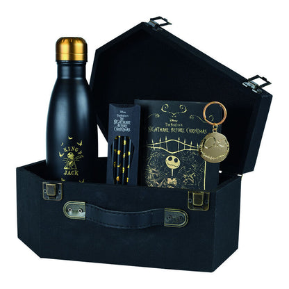Estuche regalo ataúd de Pesadilla antes de Navidad con botella, cuaderno, lápices y llavero