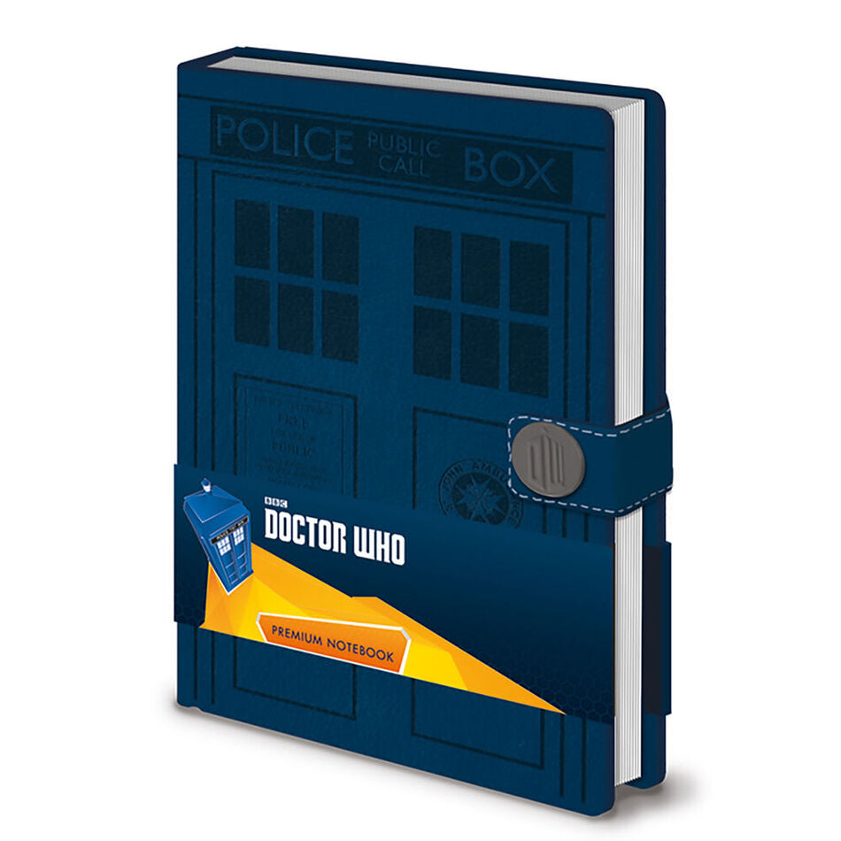 Cuaderno A5 Premium Doctor Who azul con diseño de la TARDIS
