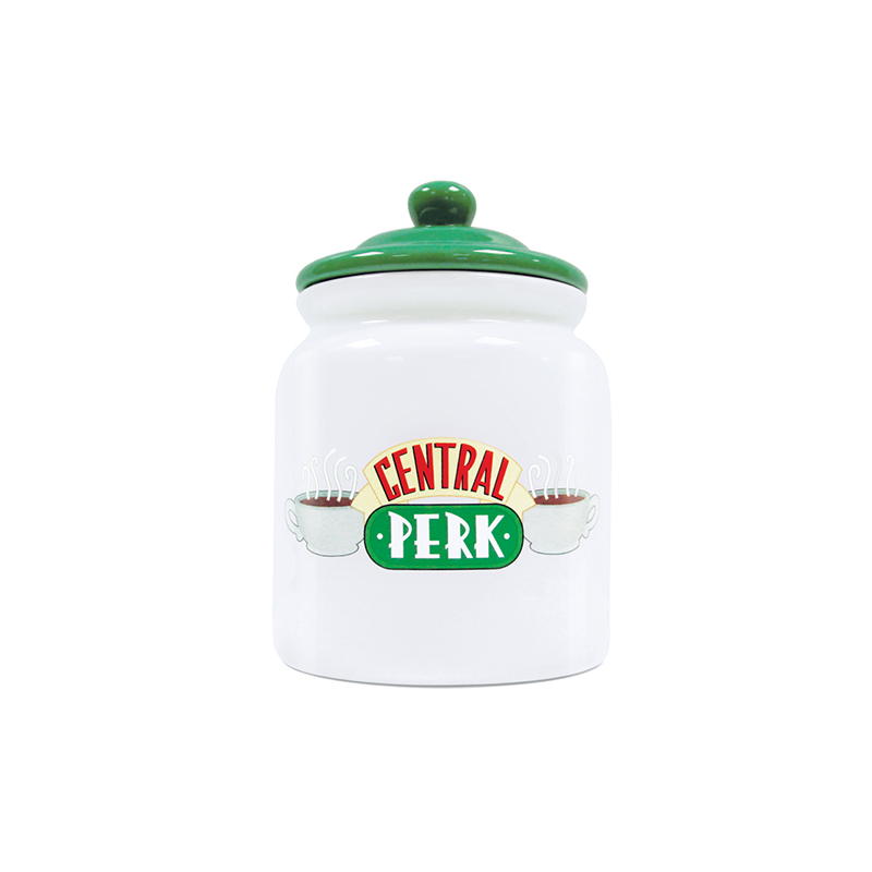 Galletero de cerámica Friends Central Perk con tapa verde