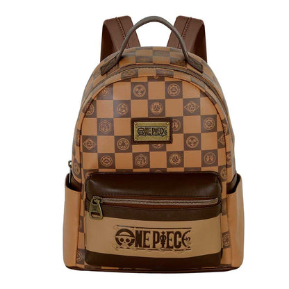 Mochila Chess de One Piece en tonos marrón y beige