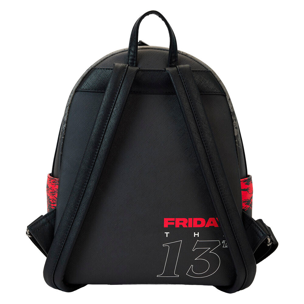 Mochila Loungefly de Viernes 13 negra y roja con colgante I Love Horror - 4