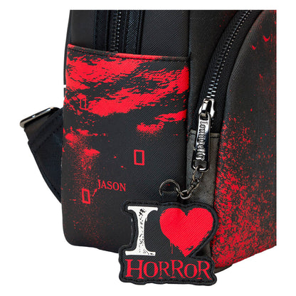 Mochila Loungefly de Viernes 13 negra y roja con colgante I Love Horror - 5