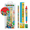 Set de papelería Super Mario Bros con bolígrafo, lápiz, regla, goma y sacapuntas