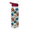 Cantimplora Harry Potter de 700 ml con escudos de Hogwarts y pajita