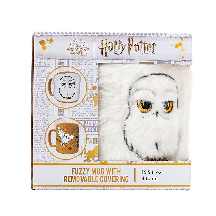 Taza Hedwig de Harry Potter con funda blanca de peluche - 2