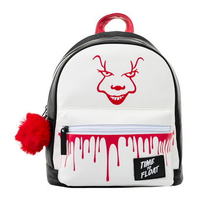 Mochila PYRAMID IT Time to Float blanca y negra con colgante rojo