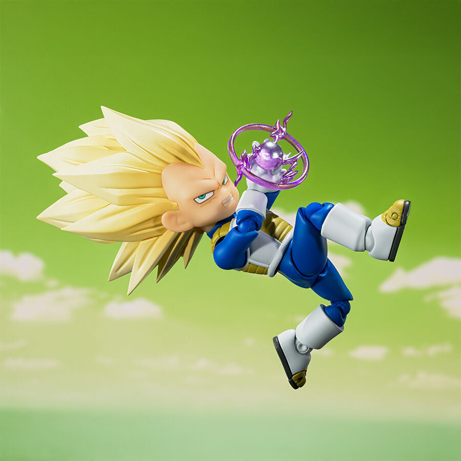 Figura articulada de Vegeta Super Saiyan 3 con armadura azul y cabello dorado - 5