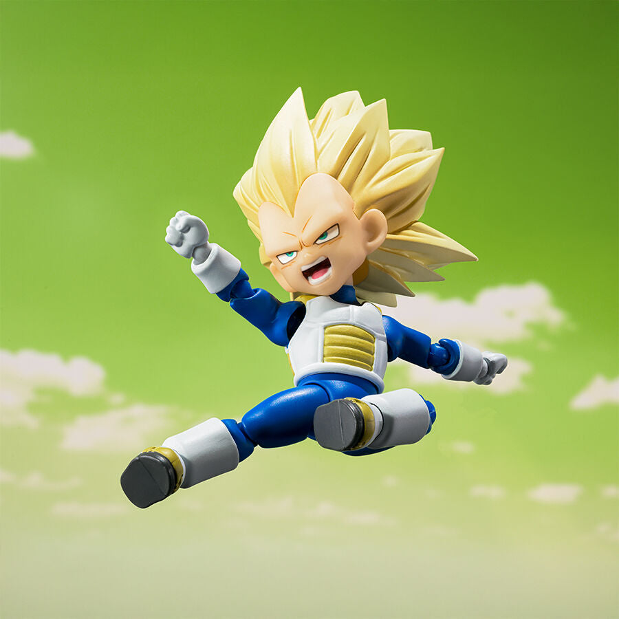Figura articulada de Vegeta Super Saiyan 3 con armadura azul y cabello dorado - 6