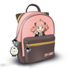 Mochila rosa y marrón de Spy x Family con diseño de Anya