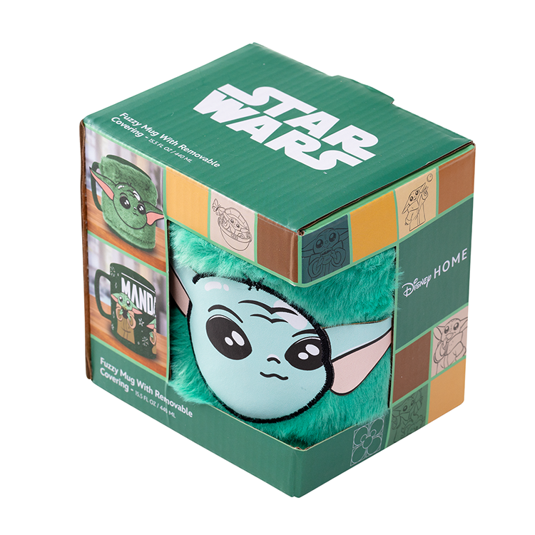 Taza de Grogu Star Wars con funda de peluche verde - 4
