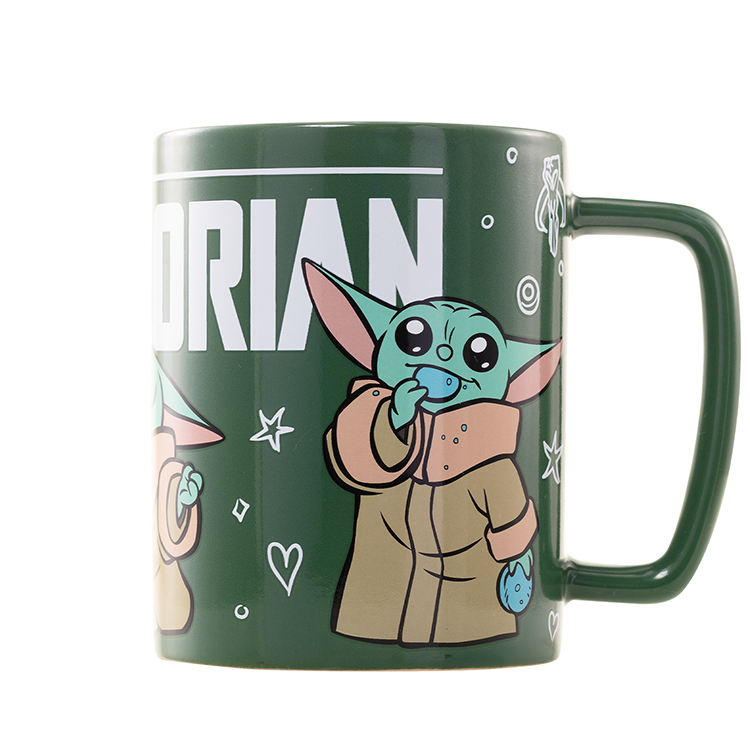 Taza de Grogu Star Wars con funda de peluche verde - 5