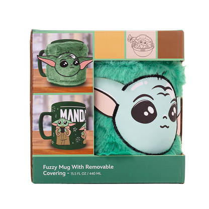 Taza de Grogu Star Wars con funda de peluche verde - 6
