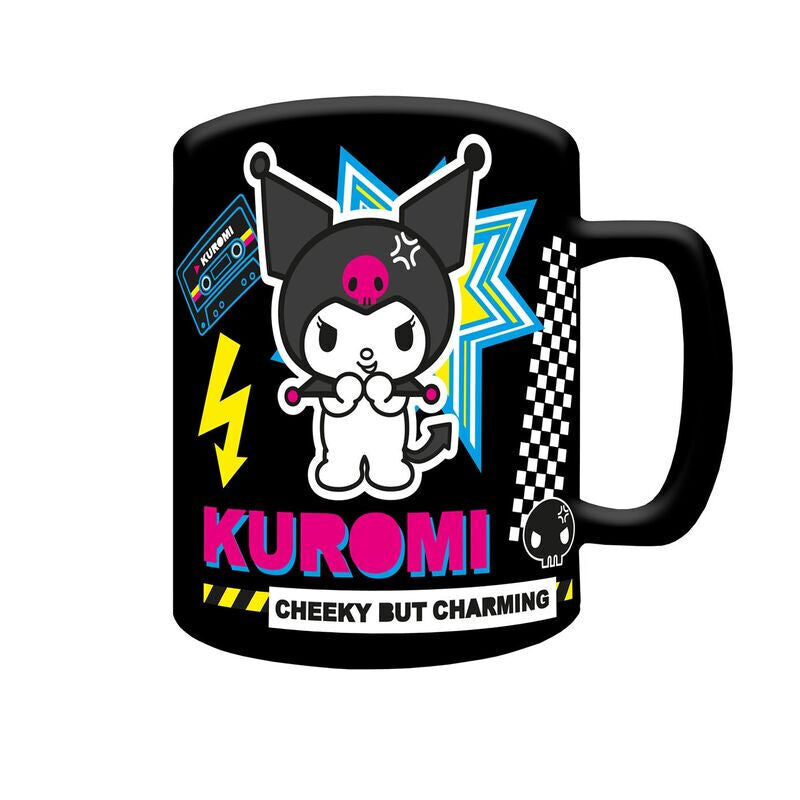 Taza Kuromi Hello Kitty fucsia con funda de peluche - 2