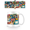 Taza de cerámica de Capitán América Marvel con diseño de viñetas de cómic