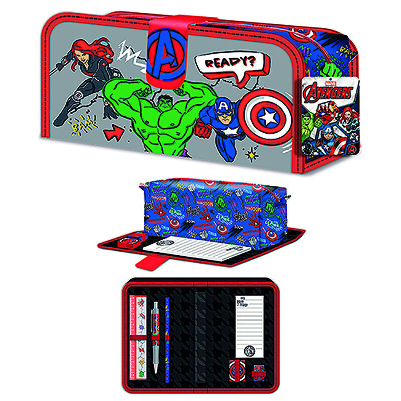 Set de papelería Marvel de Los Vengadores con estuche abierto - 2