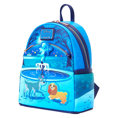 Mochila Loungefly azul de La Dama y el Vagabundo con Reina y Golfo - 4