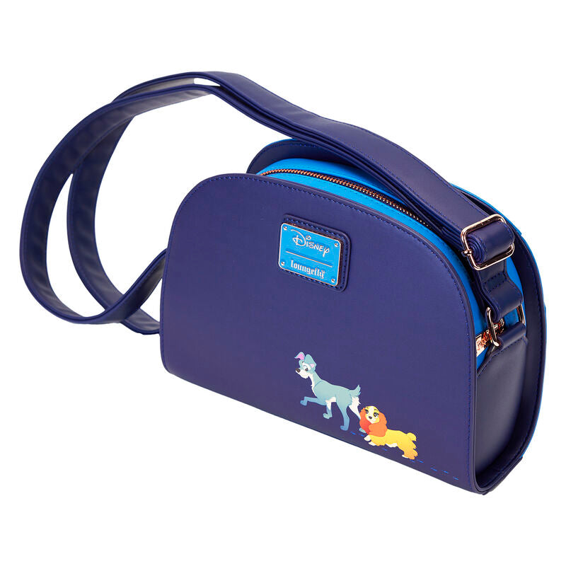Bolso bandolera Loungefly azul de La Dama y el Vagabundo con escena nocturna - 3