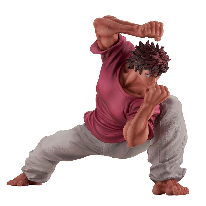 Figura Banpresto de Baki Hanma en postura de combate con ropa roja y pantalón blanco - 3
